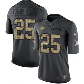 Wholesale Cheap Nike Chiefs #25 Clyde Edwards-Helaire Black Youth Stitched NFL Limited 2016 Salute to Service Jersey