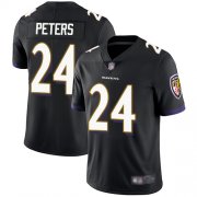 Wholesale Cheap Nike Ravens #24 Marcus Peters Black Alternate Men's Stitched NFL Vapor Untouchable Limited Jersey