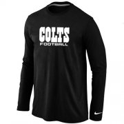 Wholesale Cheap Nike Indianapolis Colts Authentic Font Long Sleeve T-Shirt Black