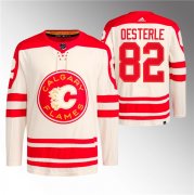 Cheap Men's Calgary Flames #82 Jordan Oesterle 2023 Cream Classic Primegreen Stitched Jersey