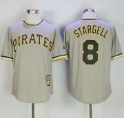 Wholesale Cheap Mitchell And Ness Pirates #8 Willie Stargell Grey Throwback Stitched MLB Jersey