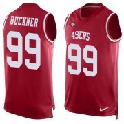 Wholesale Cheap Nike 49ers #99 DeForest Buckner Red Team Color Men's Stitched NFL Limited Tank Top Jersey