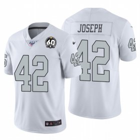 Wholesale Cheap Nike Raiders #42 Karl Joseph White 60th Anniversary Patch Men\'s Stitched NFL 100 Limited Color Rush Jersey