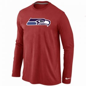 Wholesale Cheap Nike Seattle Seahawks Logo Long Sleeve T-Shirt Red