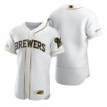 Wholesale Cheap Milwaukee Brewers Blank White Nike Men's Authentic Golden Edition MLB Jersey