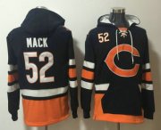 Wholesale Cheap Men's Chicago Bears #52 Khalil Mack NEW Navy Blue Pocket Stitched NFL Pullover Hoodie
