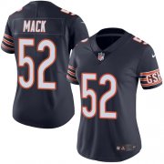 Wholesale Cheap Nike Bears #52 Khalil Mack Navy Blue Team Color Women's Stitched NFL Vapor Untouchable Limited Jersey