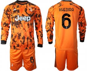 Wholesale Cheap Men 2020-2021 club Juventus away long sleeves 6 orange Soccer Jerseys
