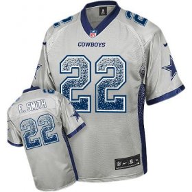 Wholesale Cheap Nike Cowboys #22 Emmitt Smith Grey Men\'s Stitched NFL Elite Drift Fashion Jersey