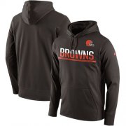 Wholesale Cheap Men's Cleveland Browns Nike Brown Sideline Circuit Pullover Performance Hoodie