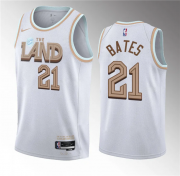 Wholesale Cheap Men's Cleveland Cavaliers #21 Emoni Bates White 2023 Draft City Edition Stitched Jersey
