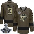 Wholesale Cheap Penguins #3 Olli Maatta Green Salute to Service 2017 Stanley Cup Finals Champions Stitched NHL Jersey