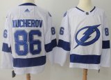 Wholesale Cheap Adidas Lightning #86 Nikita Kucherov White Road Authentic Stitched NHL Jersey