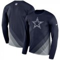 Wholesale Cheap Men's Dallas Cowboys Nike Navy Sideline Legend Prism Performance Long Sleeve T-Shirt