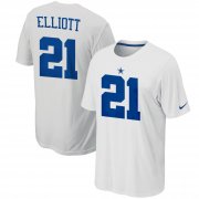 Wholesale Cheap Dallas Cowboys #21 Ezekiel Elliott Nike Player Pride Name & Number T-Shirt White