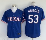 Cheap Men's Texas Rangers #53 Adolis Garcia Royal With Patch Cool Base Stitched Jersey