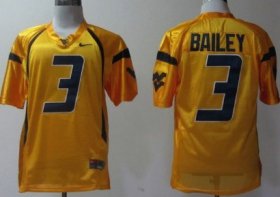 Wholesale Cheap West Virginia Mountaineers #3 Stedman Bailey Yellow Jersey