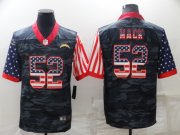 Wholesale Cheap Men's Los Angeles Chargers #52 Khalil Mack Camo USA Flag Limited Stitched Jersey
