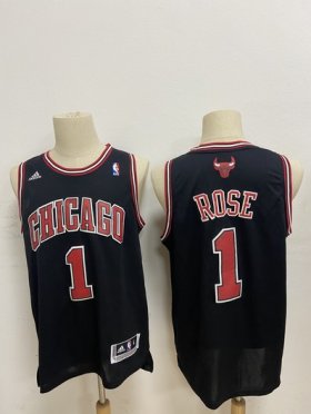 Wholesale Cheap Men\'s Chicago Bulls #1 Derek Rose Revolution 30 Swingman Black Jersey