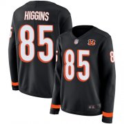 Wholesale Cheap Nike Bengals #85 Tee Higgins Black Team Color Women's Stitched NFL Limited Therma Long Sleeve Jersey