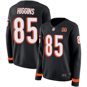 Wholesale Cheap Nike Bengals #85 Tee Higgins Black Team Color Women\'s Stitched NFL Limited Therma Long Sleeve Jersey