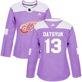 Wholesale Cheap Adidas Red Wings #13 Pavel Datsyuk Purple Authentic Fights Cancer Women\'s Stitched NHL Jersey
