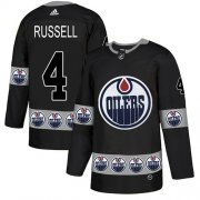 Wholesale Cheap Adidas Oilers #4 Kris Russell Black Authentic Team Logo Fashion Stitched NHL Jersey