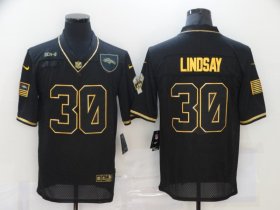 Wholesale Cheap Men\'s Denver Broncos #30 Phillip Lindsay Black Gold 2020 Salute To Service Stitched NFL Nike Limited Jersey