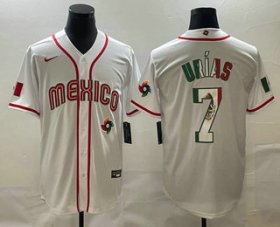 Cheap Men\'s Mexico Baseball #7 Julio Urias 2023 White World Baseball Classic Stitched Jerseys