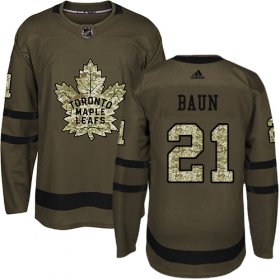 Wholesale Cheap Adidas Maple Leafs #21 Bobby Baun Green Salute to Service Stitched NHL Jersey