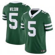 Cheap Men's New York Jets #5 Garrett Wilson Green 2024 F.U.S.E. Vapor Limited Football Stitched Jersey