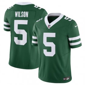 Cheap Men\'s New York Jets #5 Garrett Wilson Green 2024 F.U.S.E. Vapor Limited Football Stitched Jersey