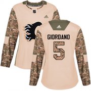 Wholesale Cheap Adidas Flames #5 Mark Giordano Camo Authentic 2017 Veterans Day Women's Stitched NHL Jersey