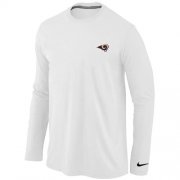 Wholesale Cheap Nike Los Angeles Rams Sideline Legend Authentic Logo Long Sleeve T-Shirt White