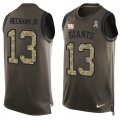 Wholesale Cheap Nike Giants #13 Odell Beckham Jr Green Men's Stitched NFL Limited Salute To Service Tank Top Jersey