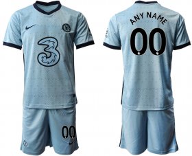 Wholesale Cheap Men 2020-2021 club Chelsea away customized Light blue Soccer Jerseys