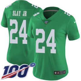 Wholesale Cheap Nike Eagles #24 Darius Slay Jr Green Women\'s Stitched NFL Limited Rush 100th Season Jersey