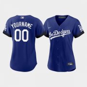 Wholesale Cheap Women's Los Angeles Dodgers Customized 2021 Royal City Connect Cool Base Stitched Baseball Jersey(Run Small)