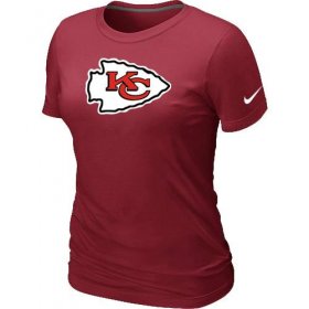 Wholesale Cheap Women\'s Nike Kansas City Chiefs Logo NFL T-Shirt Red