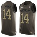 Wholesale Cheap Nike Broncos #14 Cody Latimer Green Men's Stitched NFL Limited Salute To Service Tank Top Jersey