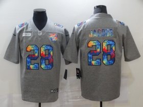 Wholesale Cheap Men\'s Las Vegas Raiders #28 Josh Jacobs 2020 Grey Crucial Catch Limited Stitched NFL Jersey