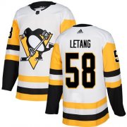 Wholesale Cheap Adidas Penguins #58 Kris Letang White Road Authentic Stitched NHL Jersey