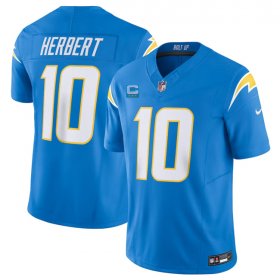 Wholesale Cheap Men\'s Los Angeles Chargers #10 Justin Herbert Light Blue 2023 F.U.S.E. With 3-Star C Patch Vapor Untouchable Limited Football Stitched Jersey