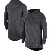Wholesale Cheap Men's Denver Broncos Nike Heathered Charcoal Fan Gear Tonal Slub Hooded Long Sleeve T-Shirt