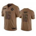 Wholesale Cheap Men's Detroit Lions #16 Jared Goff 2023 Brown Salute To Service Limited Football Stitched Jersey