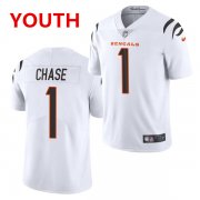 Cheap Youth Cincinnati Bengals #1 JaMarr Chase Limited White Vapor Jersey