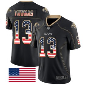 Wholesale Cheap Nike Saints #13 Michael Thomas Black Men\'s Stitched NFL Limited Rush USA Flag Jersey