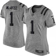 Wholesale Cheap Nike Colts #1 Pat McAfee Gray Women's Stitched NFL Limited Gridiron Gray Jersey