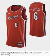 Wholesale Cheap Men Chicago Bulls #6 Alex Caruso 75th Anniversary Red Edition Swingman Stitched Basketball Jersey