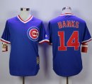 Wholesale Cheap Cubs #14 Ernie Banks Blue Cooperstown Stitched MLB Jersey